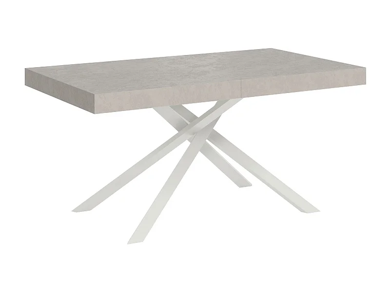 Table extensible 80x160/244 cm Karida cachemire pieds blancs
