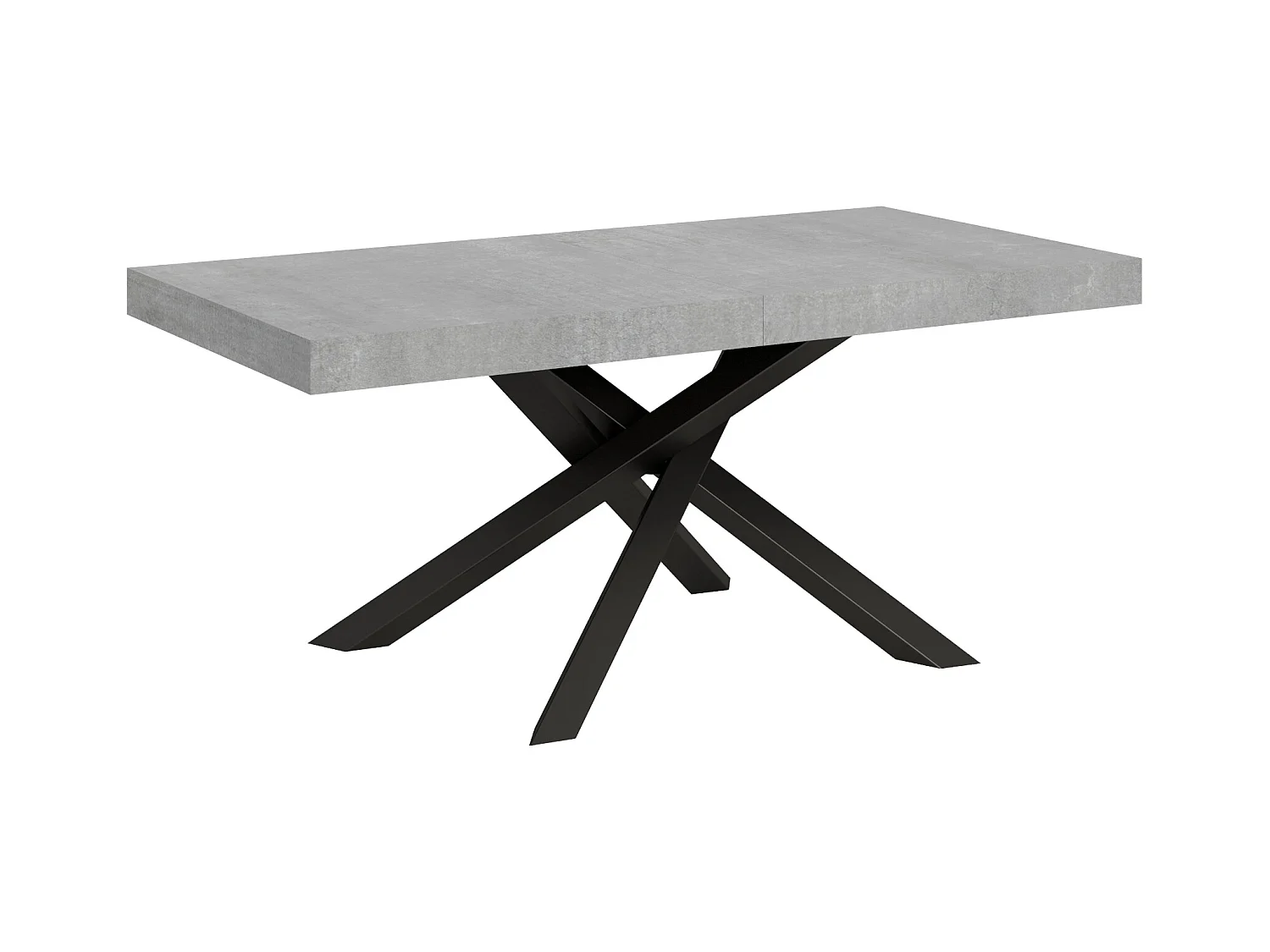 Table extensible 90x200/460 cm Volantis Gris Béton cadre Anthracite