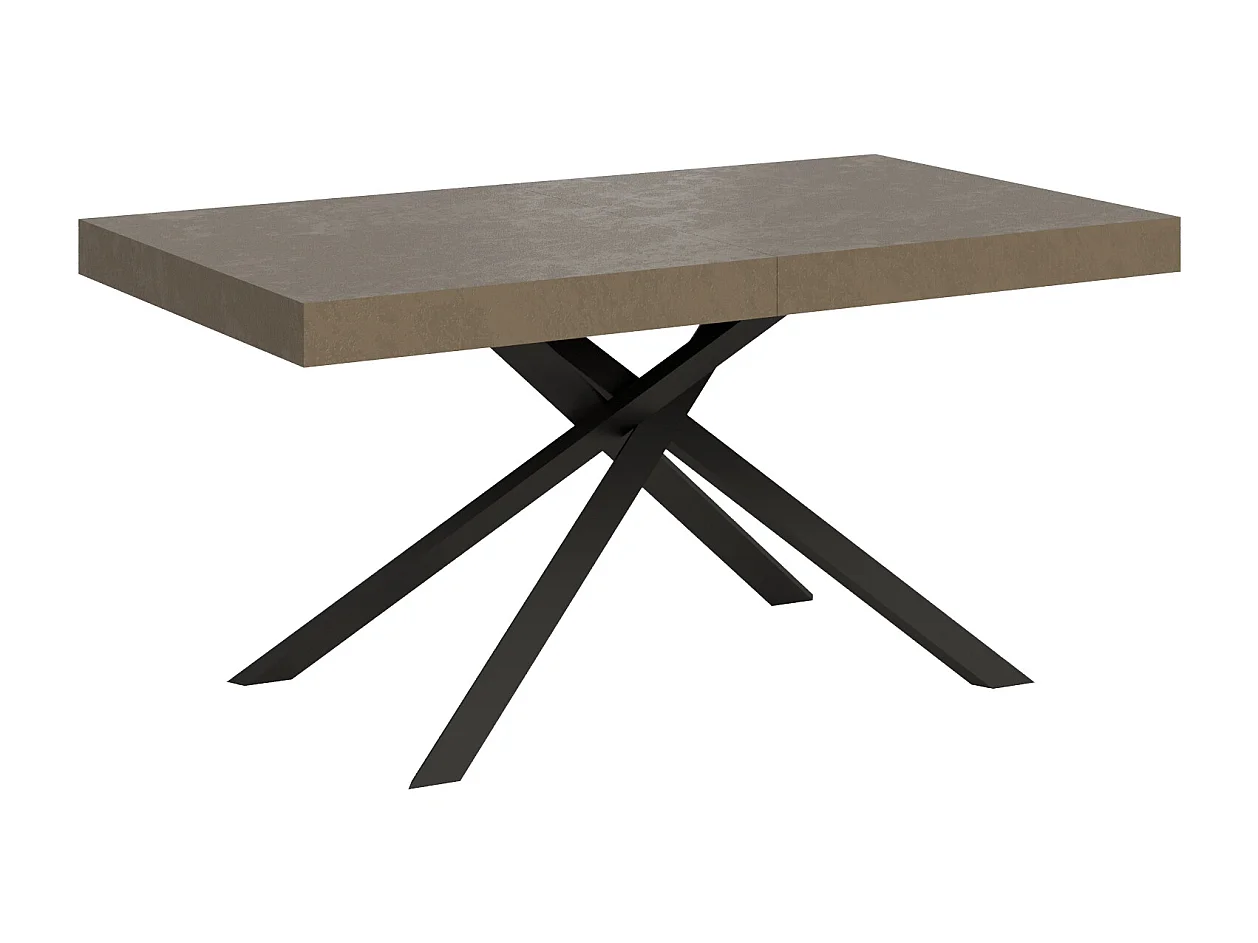 Table extensible 160/244x80 cm Karida taupe pieds anthracite