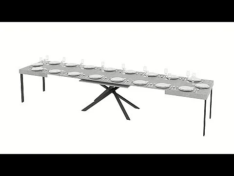 Tavolo allungabile 160/244x80 cm Karida tortora gambe antracite