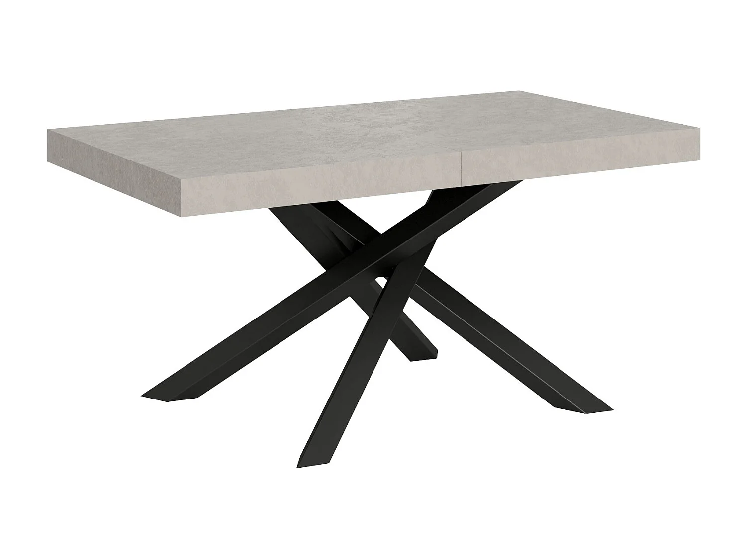 Uitschuifbare tafel 160/420x90 cm Volantis kasjmier antraciet poten