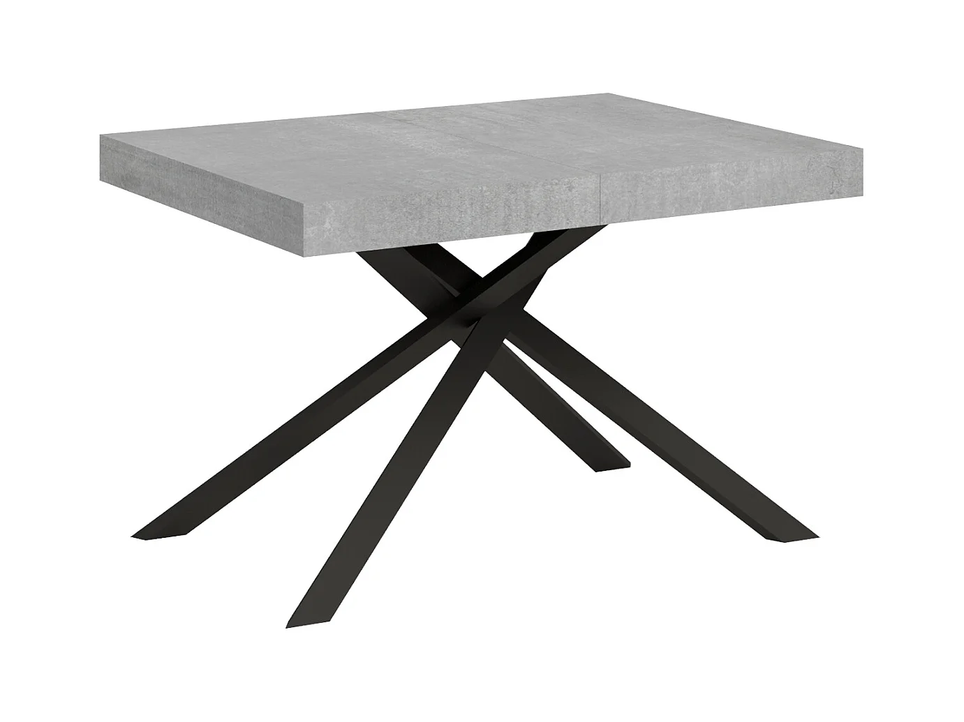 Table extensible 90x120/380 cm Karida gris béton pieds anthracite