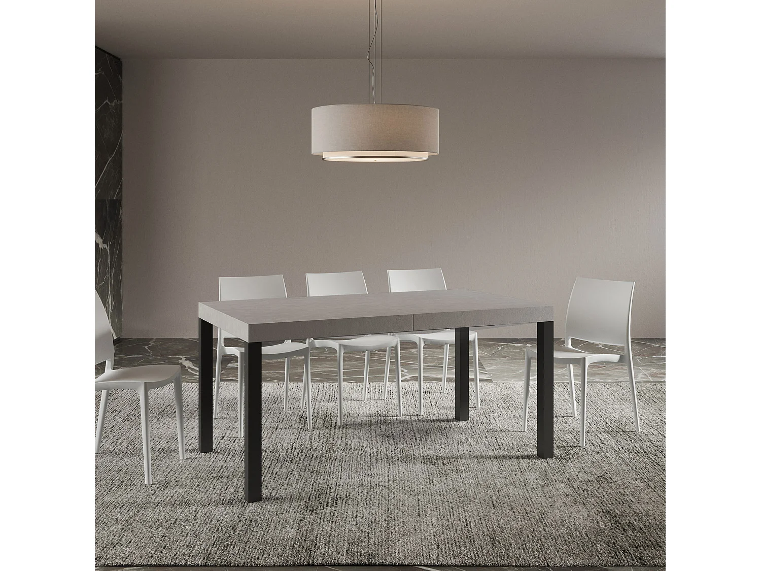 Stół rozkładany Everyday Cashmere 160/264x90 cm z nogami w kolorze antracytowym