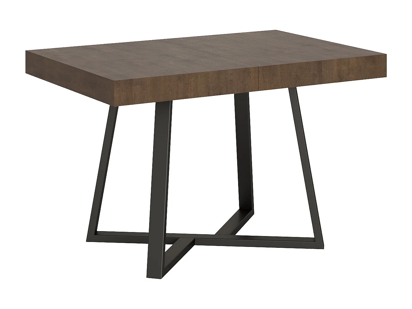 Uitschuifbare tafel 130/234x90 cm Zeplir walnoot met antraciete poten