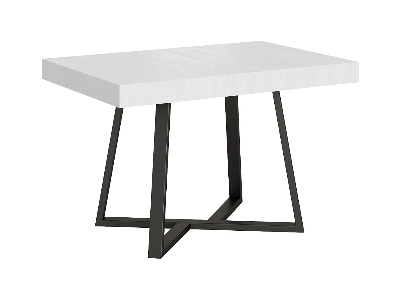 Table extensible 90x130/234 cm Zeplir frêne blanc pieds anthracite