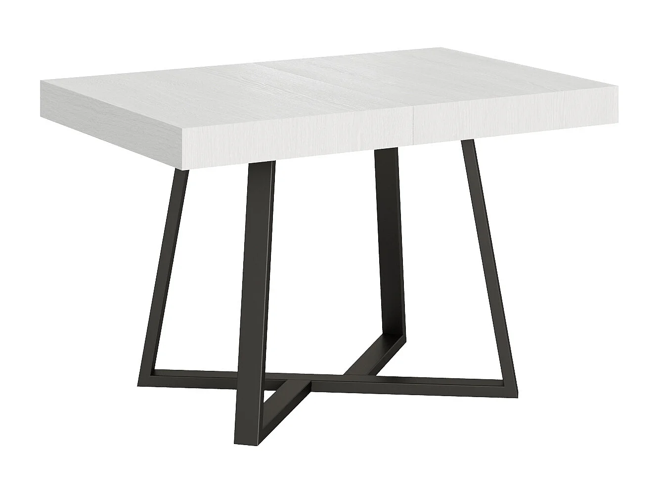 Uitschuifbare tafel 130/234x90 cm Zeplir eiken wit met antraciete poten