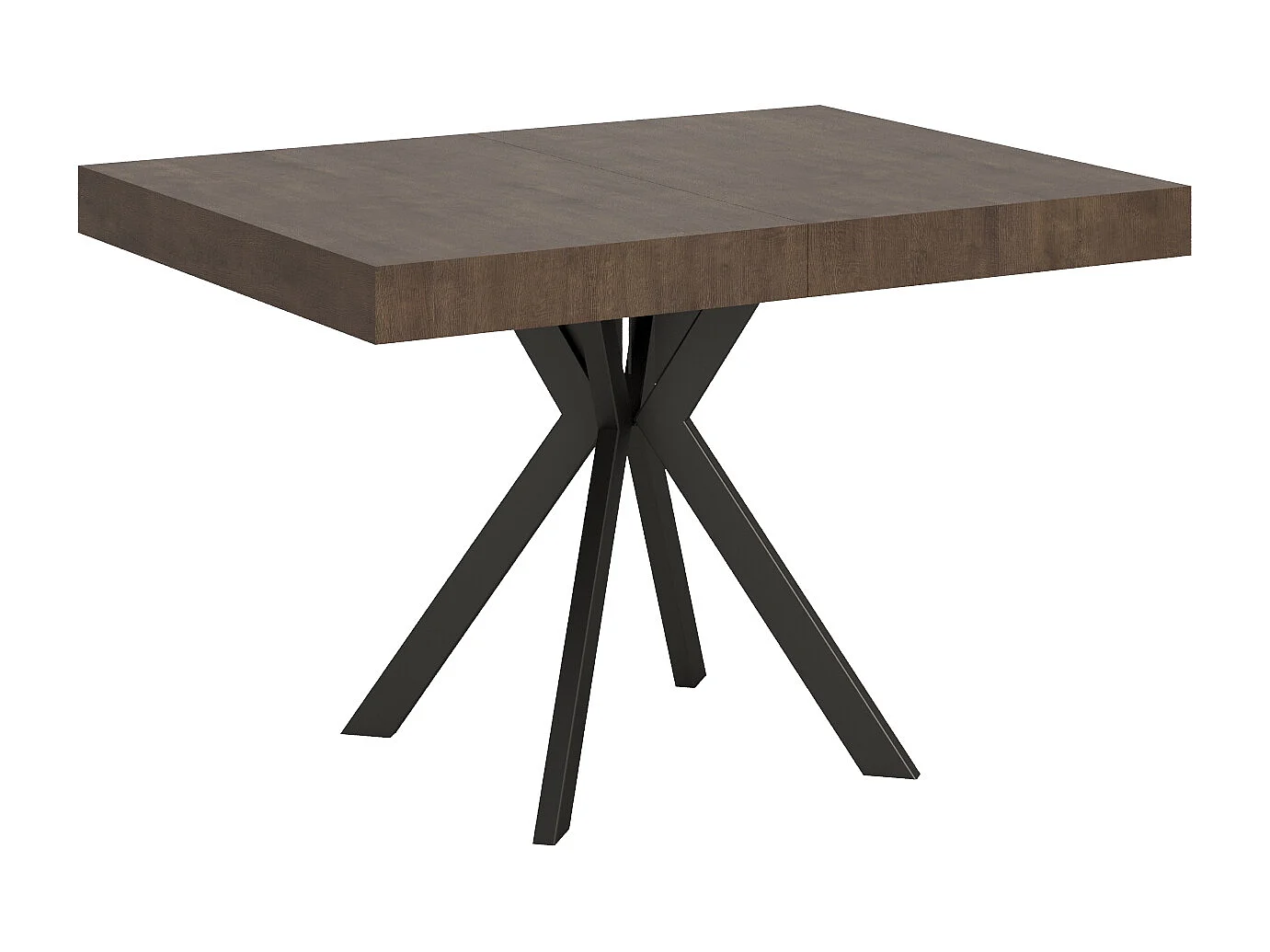 Uitschuifbare tafel 120/224x90 cm Dolcezza walnoot met antraciete poten