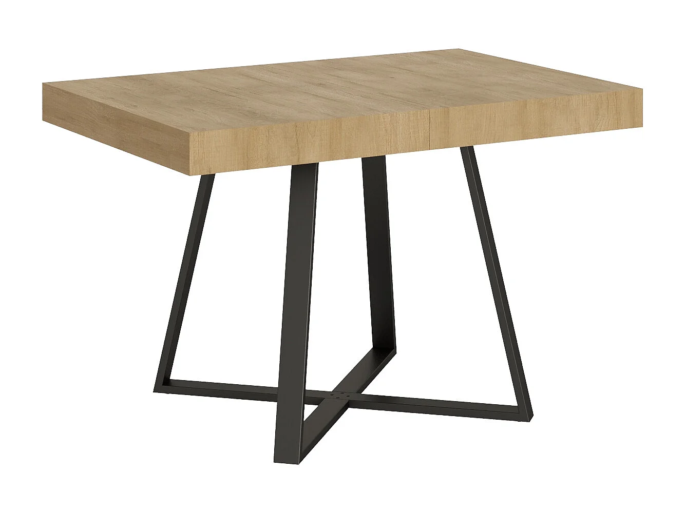 Table extensible 120/224x90 cm Abbraccio effet bois, chêne nature pieds anthracite