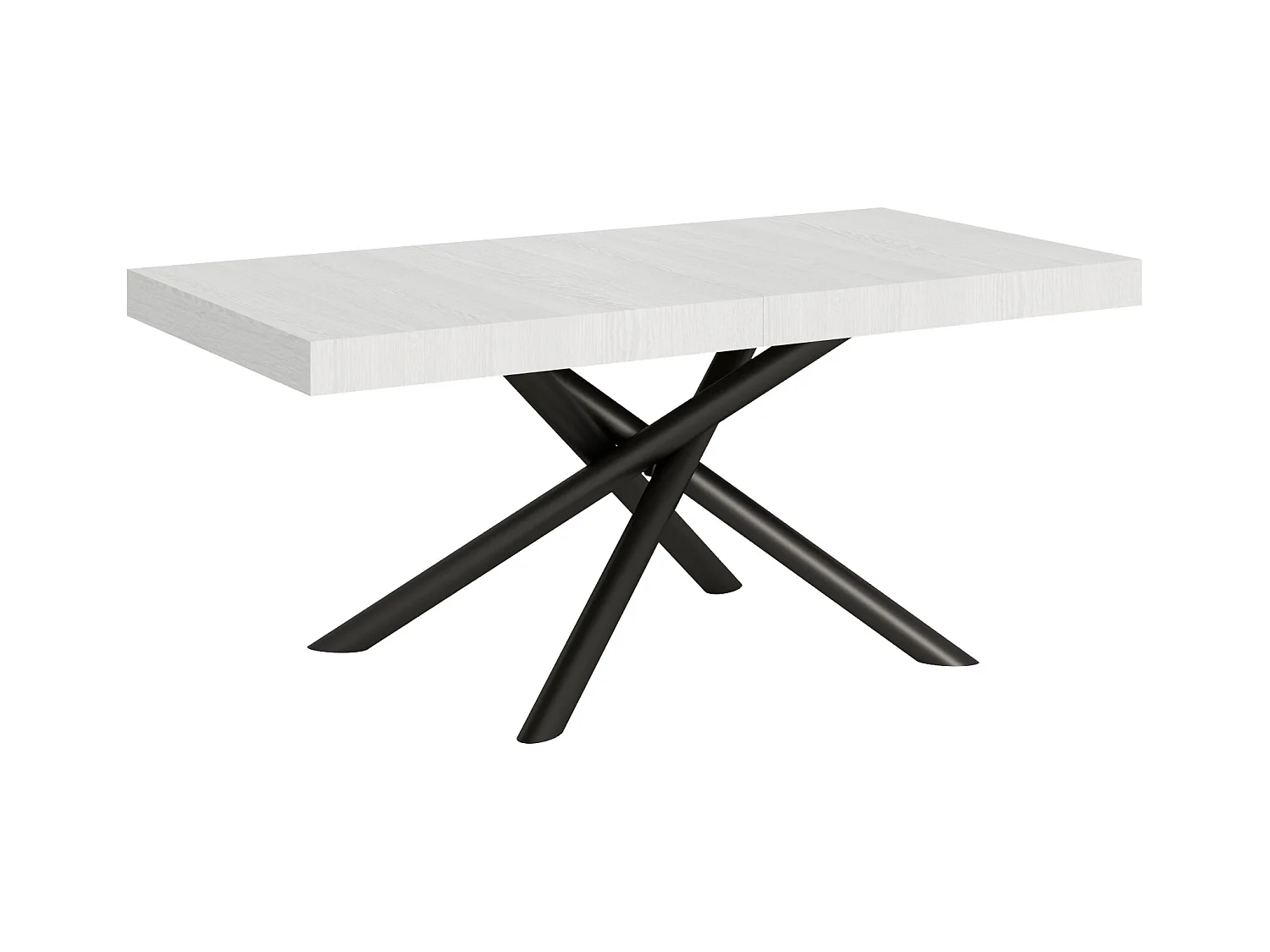Uitschuifbare tafel 90x200/460 cm Famas eiken wit frame antraciet