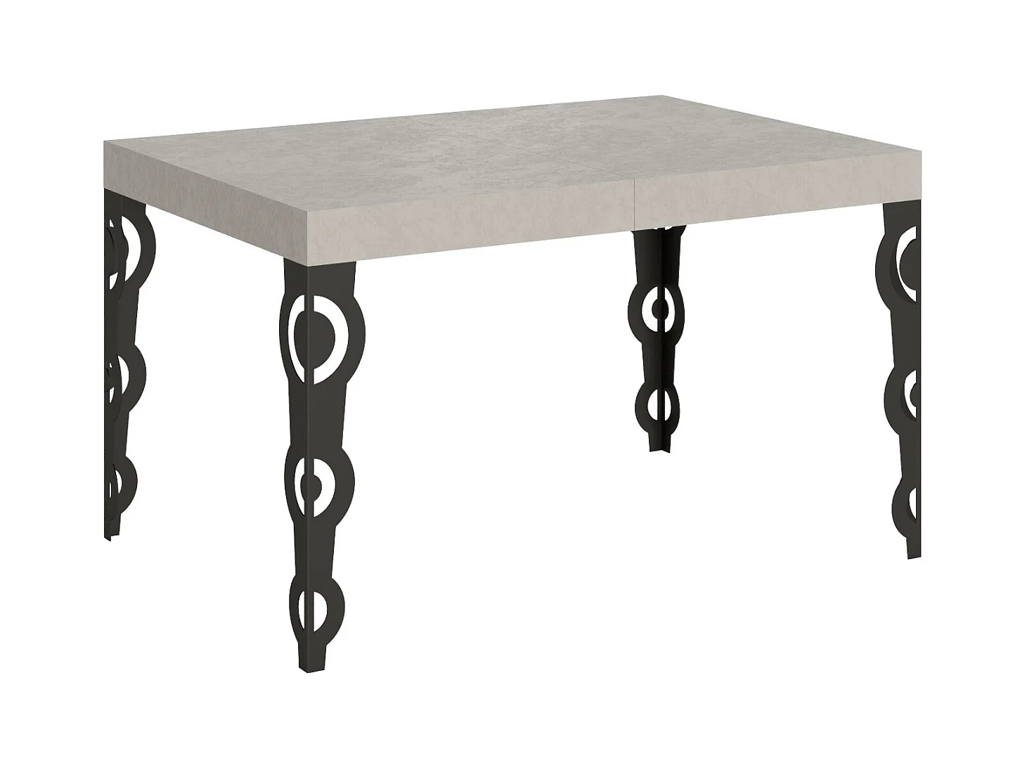 Table extensible 90x120/224 cm Karamay cachemire pieds anthracite