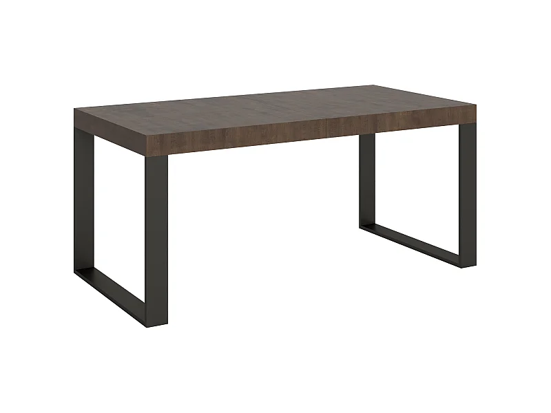 Ausziehbarer Tisch 200/304x90 cm Tecno-Nussbaum mit anthrazitfarbenen Beinen