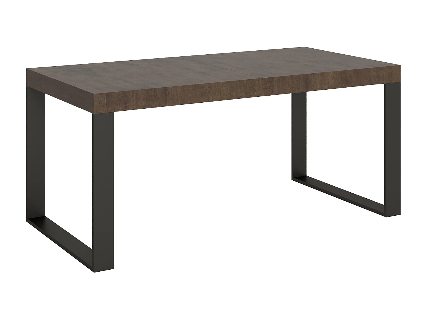 Udtræksbord 200/304x90 cm Tecno valnød med antracit ben