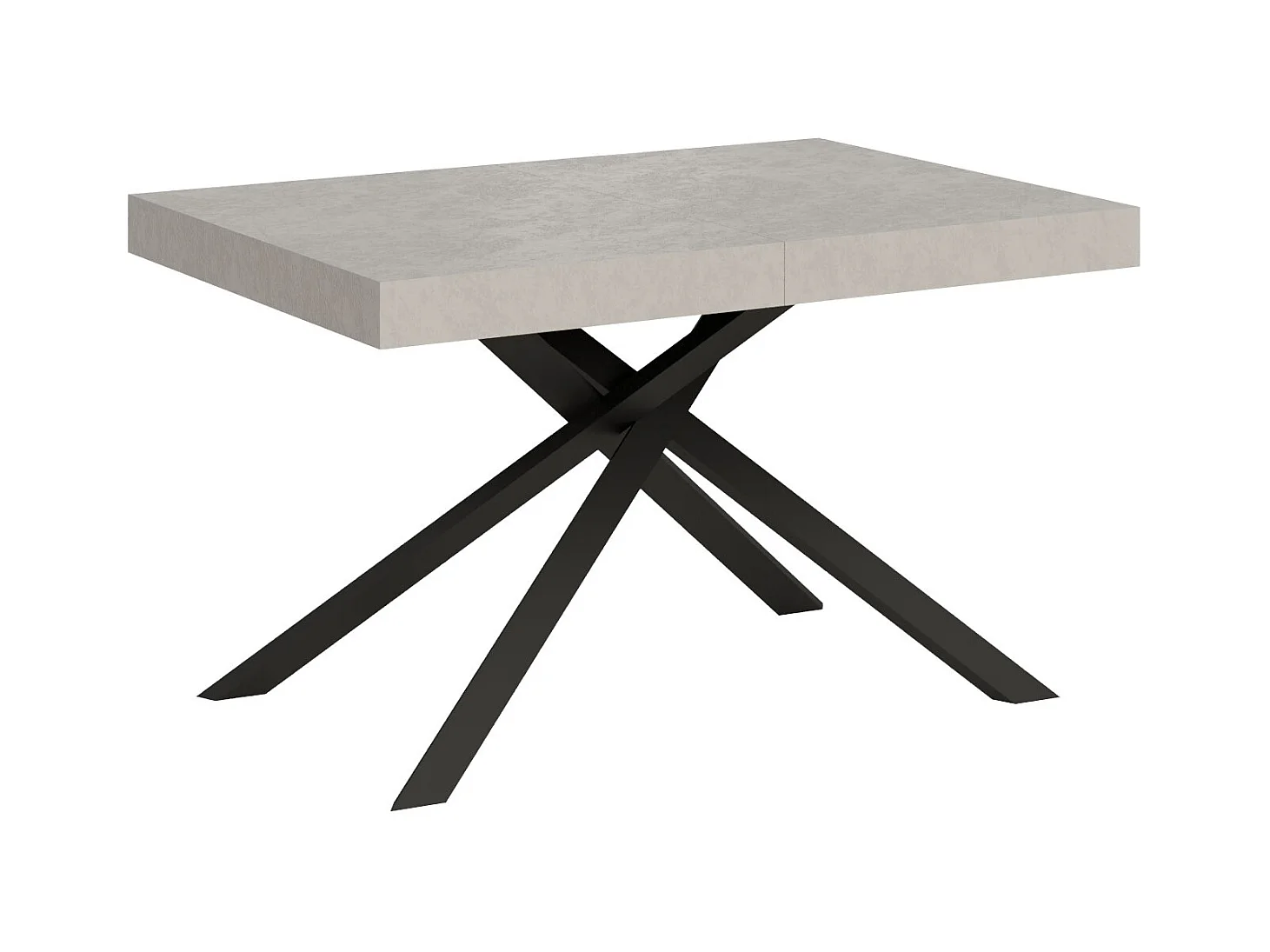 Uitschuifbare tafel 90x120/380 cm Karida kasjmier frame antraciet