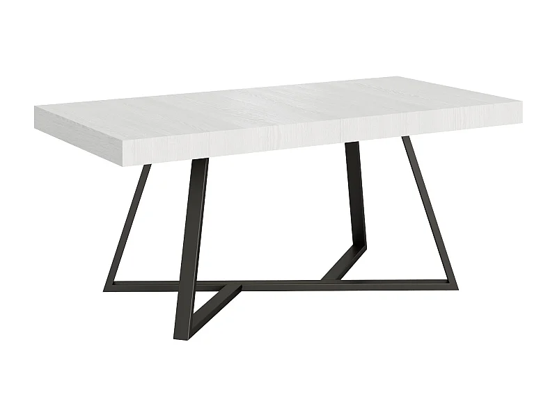 Table extensible 180/284x90 cm Booster frêne blanc pieds anthracite
