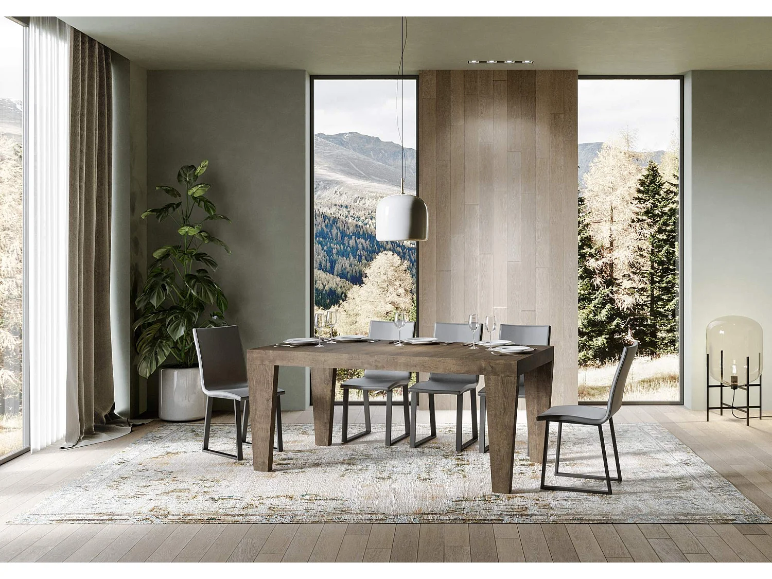 Extendable table 200/304x90 cm Spimbo walnut