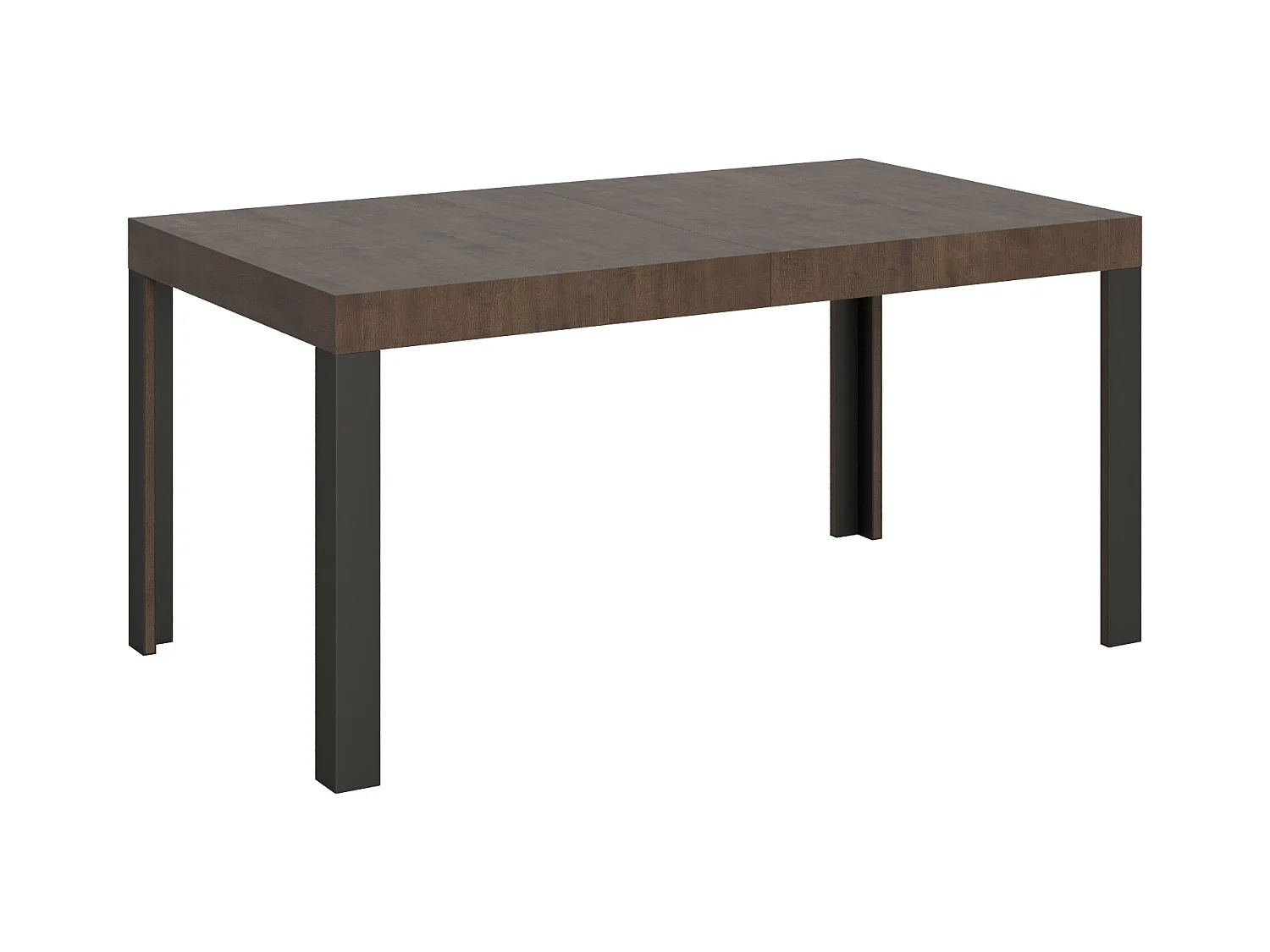 Table extensible 80x160/244 cm Linea Noyer cadre Anthracite