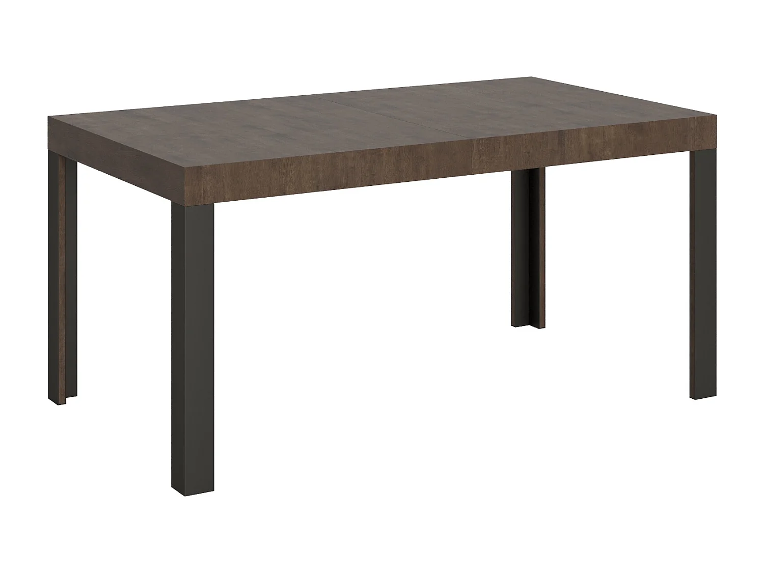 Table extensible 80x160/244 cm Linea Noyer cadre Anthracite