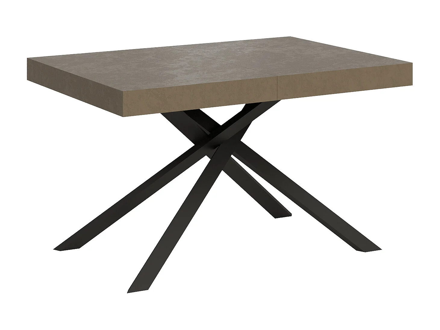 Table extensible 120/224x90 cm Karida taupe pieds anthracite