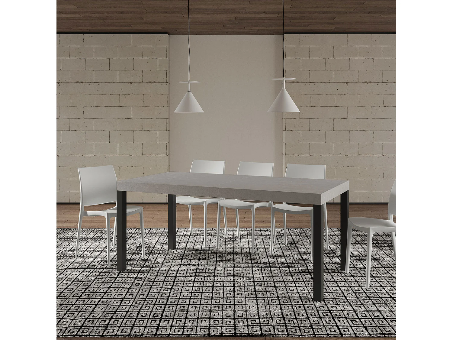 Mesa extensible 90x180/440 cm Everyday cachemira patas antracita