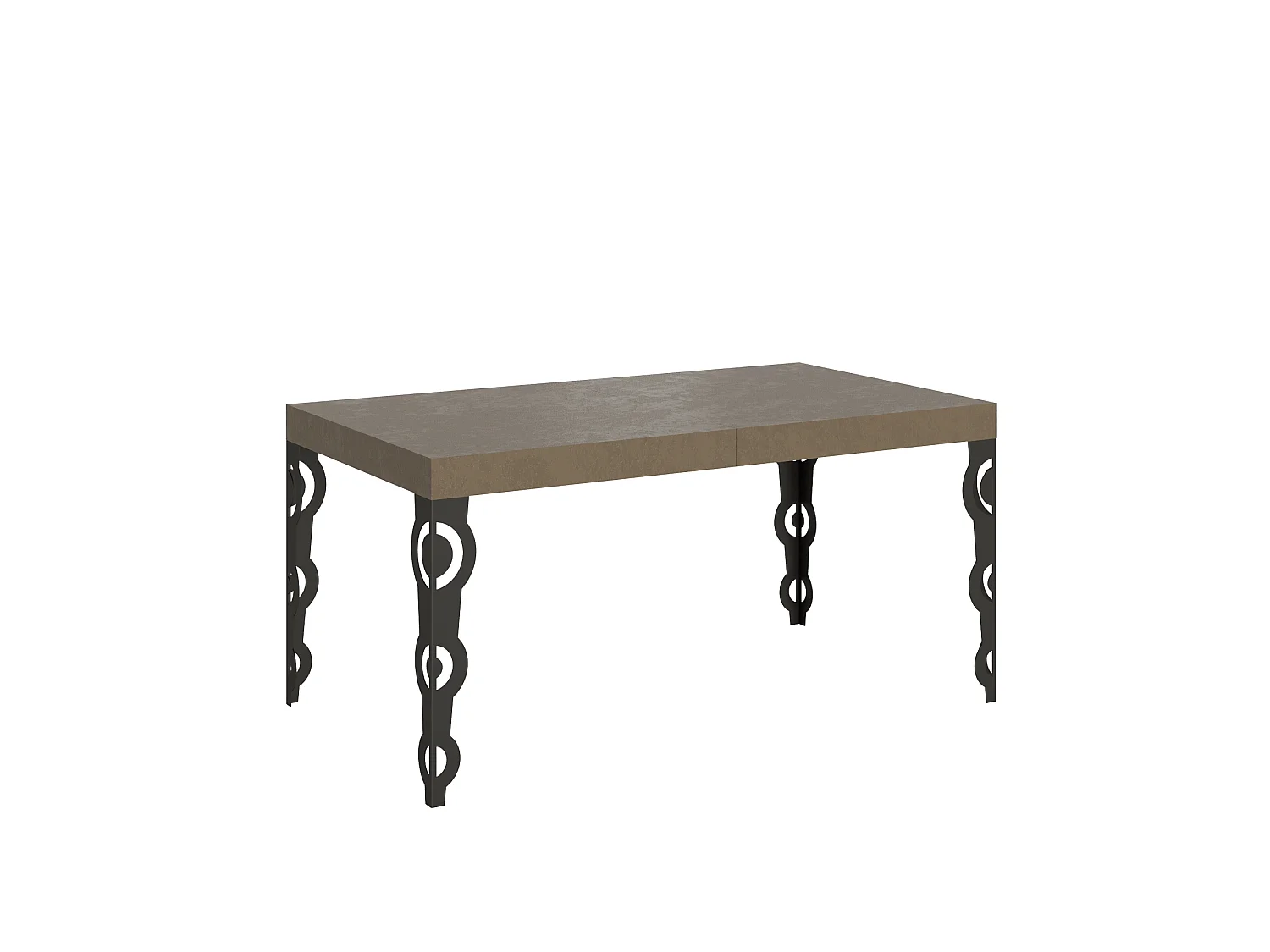 Table extensible 160/244x80 cm Karamay taupe pieds anthracite