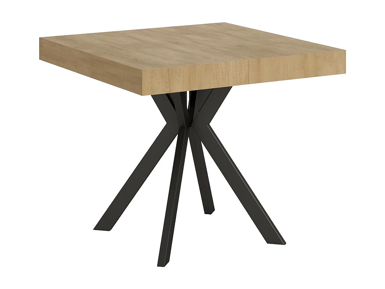 Ausziehtisch 90/194x90 cm Dolcezza Eiche Natur Tischbeine Anthrazit