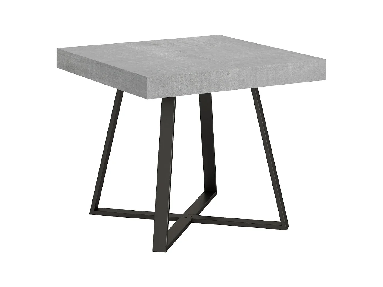 Table extensible 90x90/194 cm Abbraccio gris béton pieds anthracite