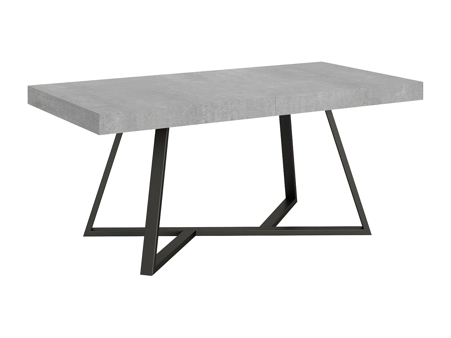 Table extensible 200/460x90 cm Booster effet gris béton pieds anthracite