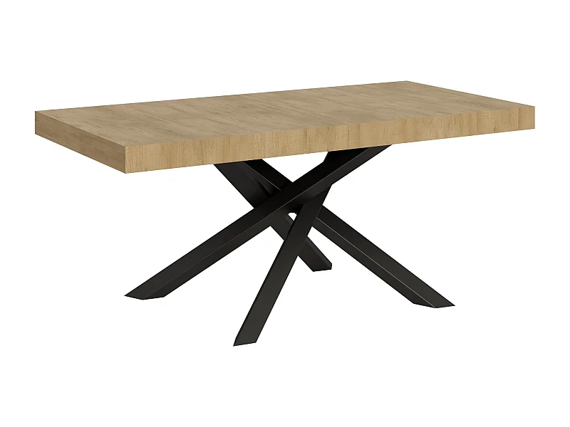 Table extensible 200/460x90 cm Volantis chêne nature pieds anthracite