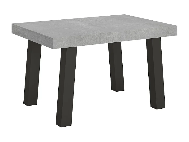 Table extensible 90x140/400 cm Bridge Gris Béton cadre Anthracite