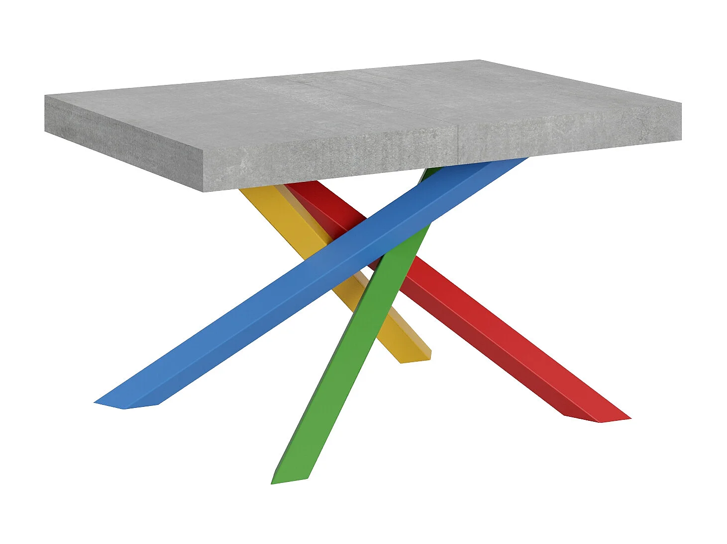 Udtræksbord 140/400x90 cm Volantis beton flerfarvede ben 4/B
