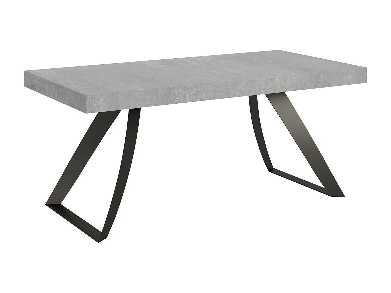 Table extensible 90x200/304 cm Proxy Gris Béton cadre Anthracite