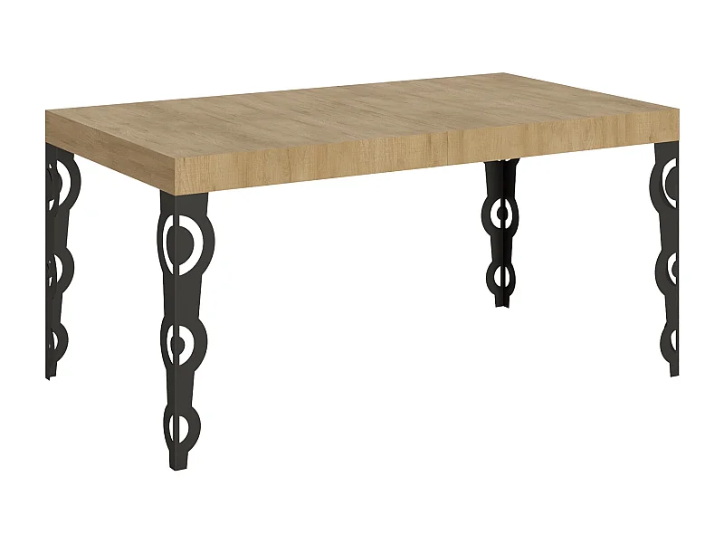 Karamay Ausziehtisch 160/244x80 cm Natur-Eiche mit anthrazitfarbenen Beinen