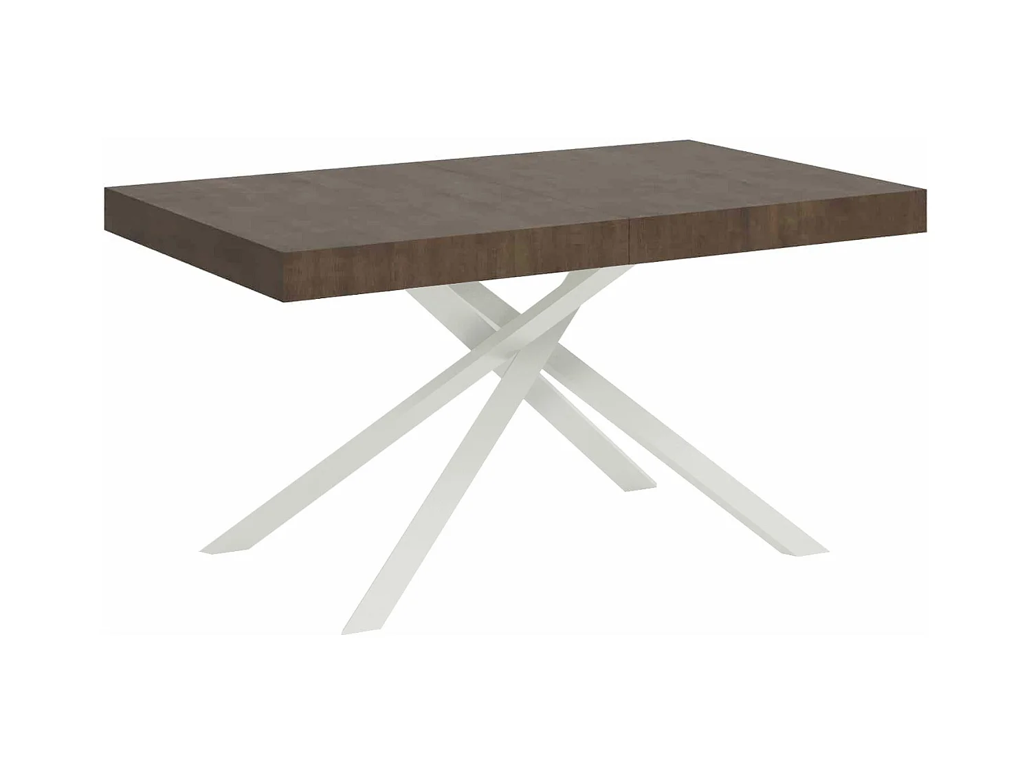 Table extensible 80x140/224 cm Karida noyer pieds blancs