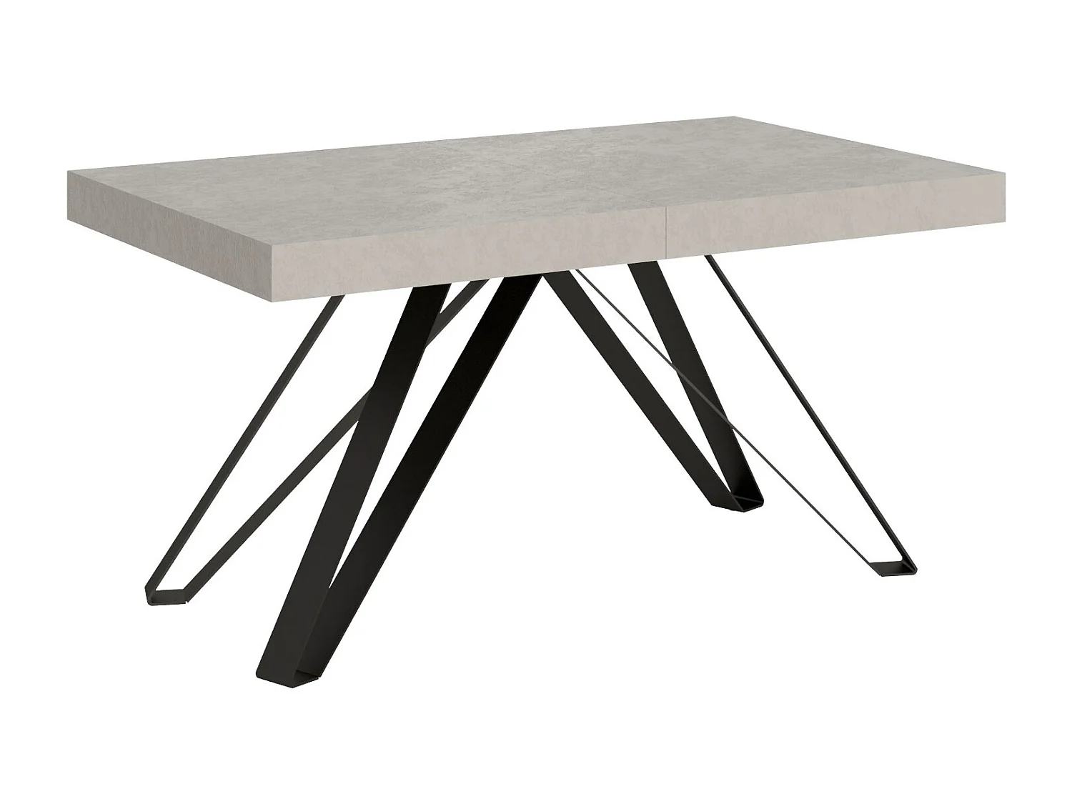 Uitschuifbare tafel 160/264x90 cm Terium kasjmier met antraciete poten