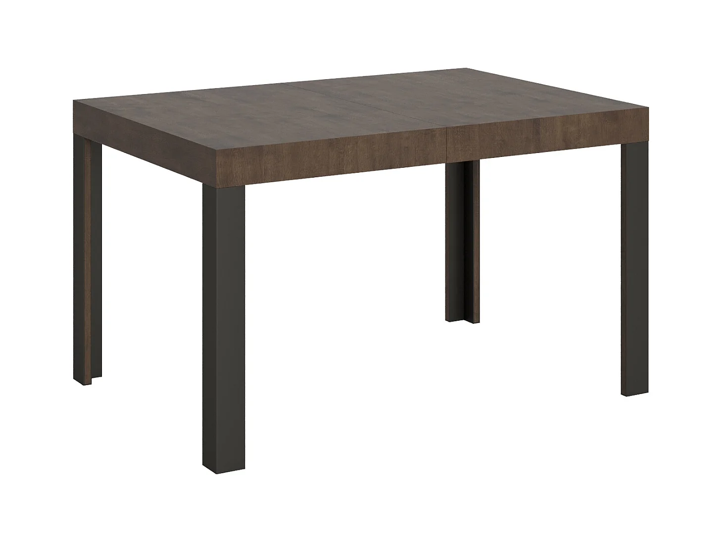 Table extensible 80x140/224 cm Linea Noyer cadre Anthracite