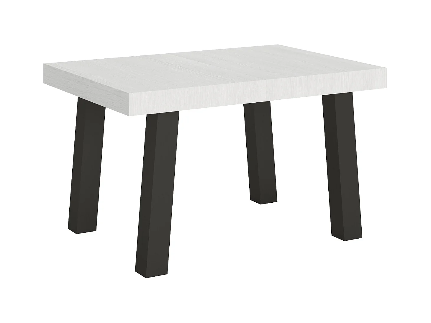 Table extensible 90x140/400 cm Bridge Frêne Blanc cadre Anthracite