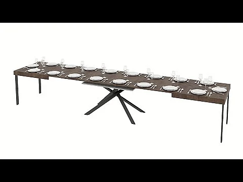 Tavolo allungabile 200/304x90 cm Karida quercia natura gambe antracite
