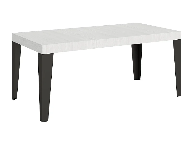 Mesa extensible 90x200/460 cm Flame Fresno Blanco estructura Antracita