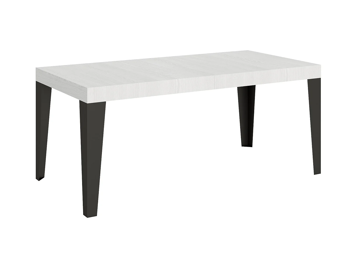 Ausziehtisch 200/460x90 cm Flammenweiß Esche anthrazit Beine
