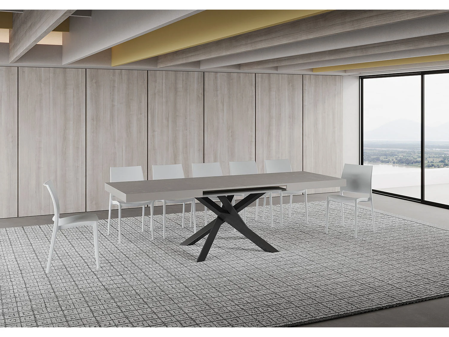 Volantis Cashmere Uitschuifbare Tafel 160/264x90 cm met Antraciet Poten