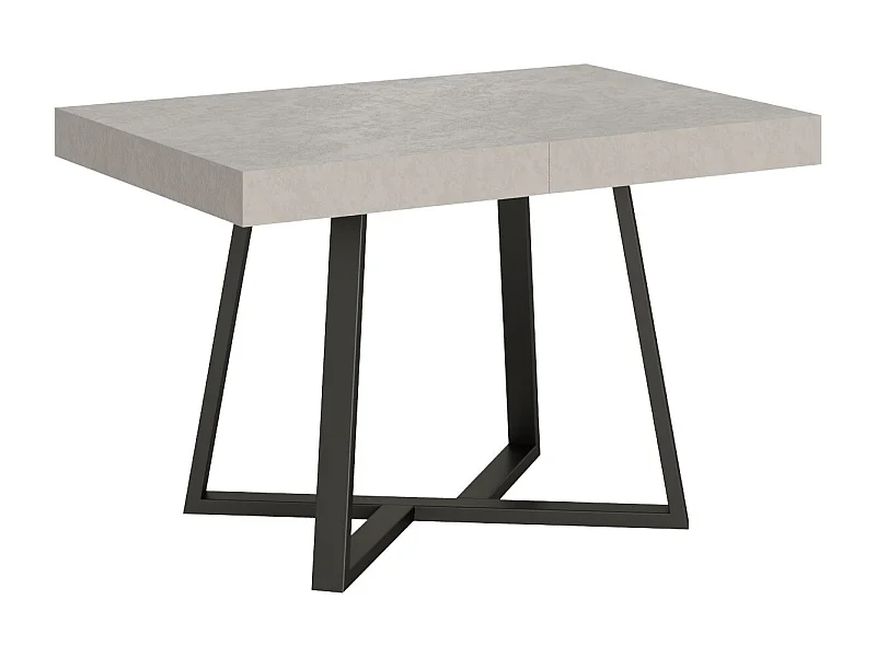 Table extensible 80x120/204 cm Zeplir cachemire pieds anthracite