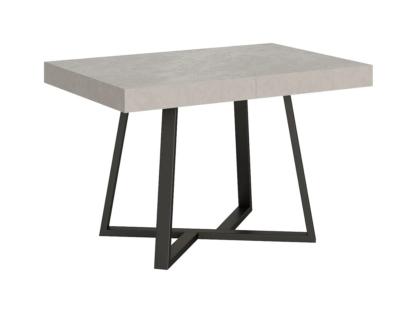 Table extensible 80x120/204 cm Zeplir cachemire pieds anthracite