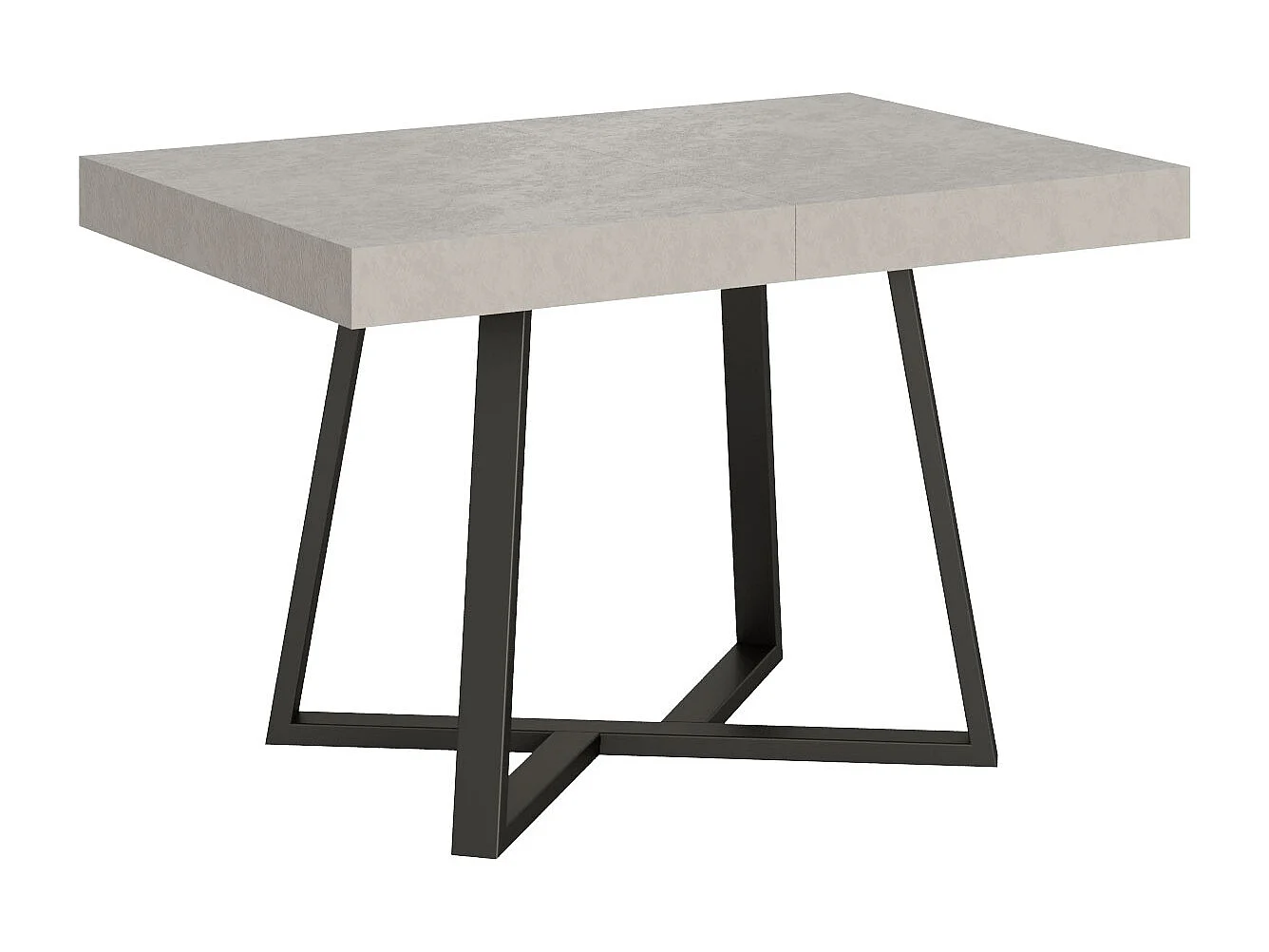 Table extensible 120/204x80 cm Zeplir cachemire pieds anthracite