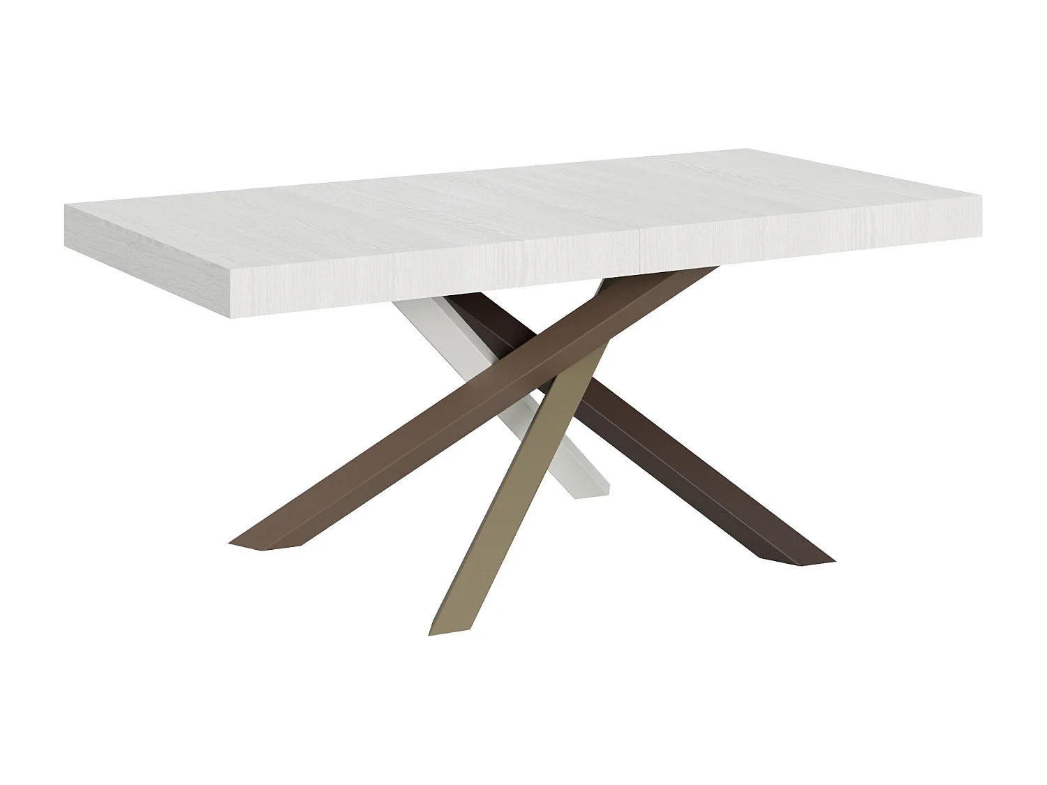 Uitschuifbare tafel 200/460x90 cm Volantis wit essen multikleurige poten 4/C