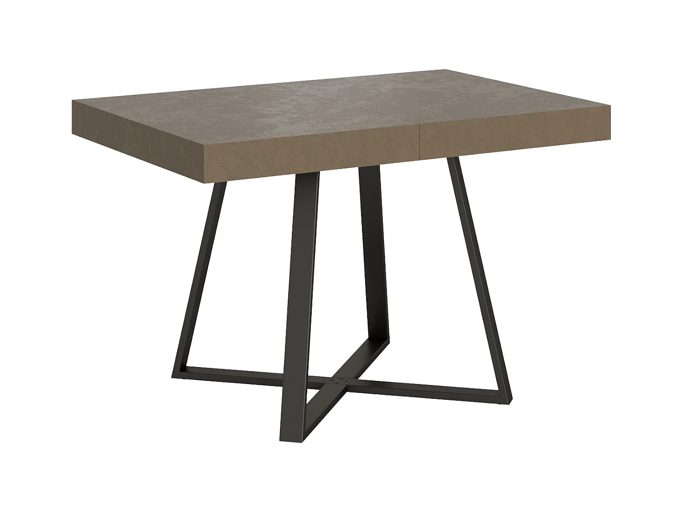 Table extensible 90x120/224 cm Abbraccio taupe pieds anthracite