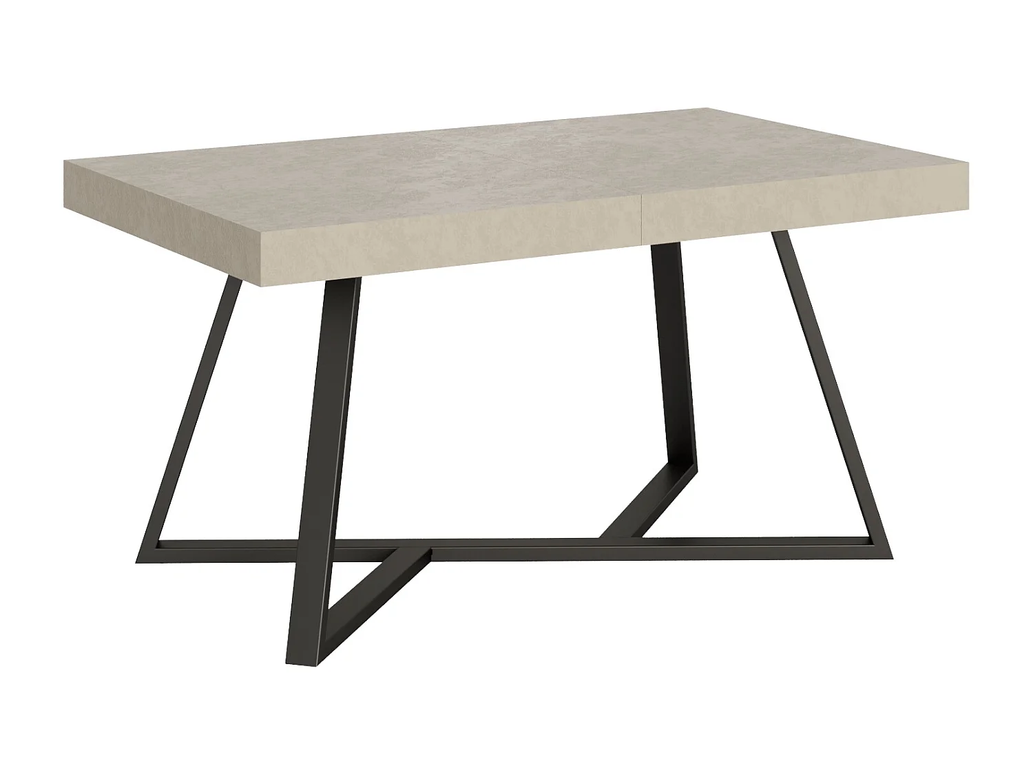 Uitschuifbare tafel 140/400x90 cm Booster kasjmier met antraciete poten