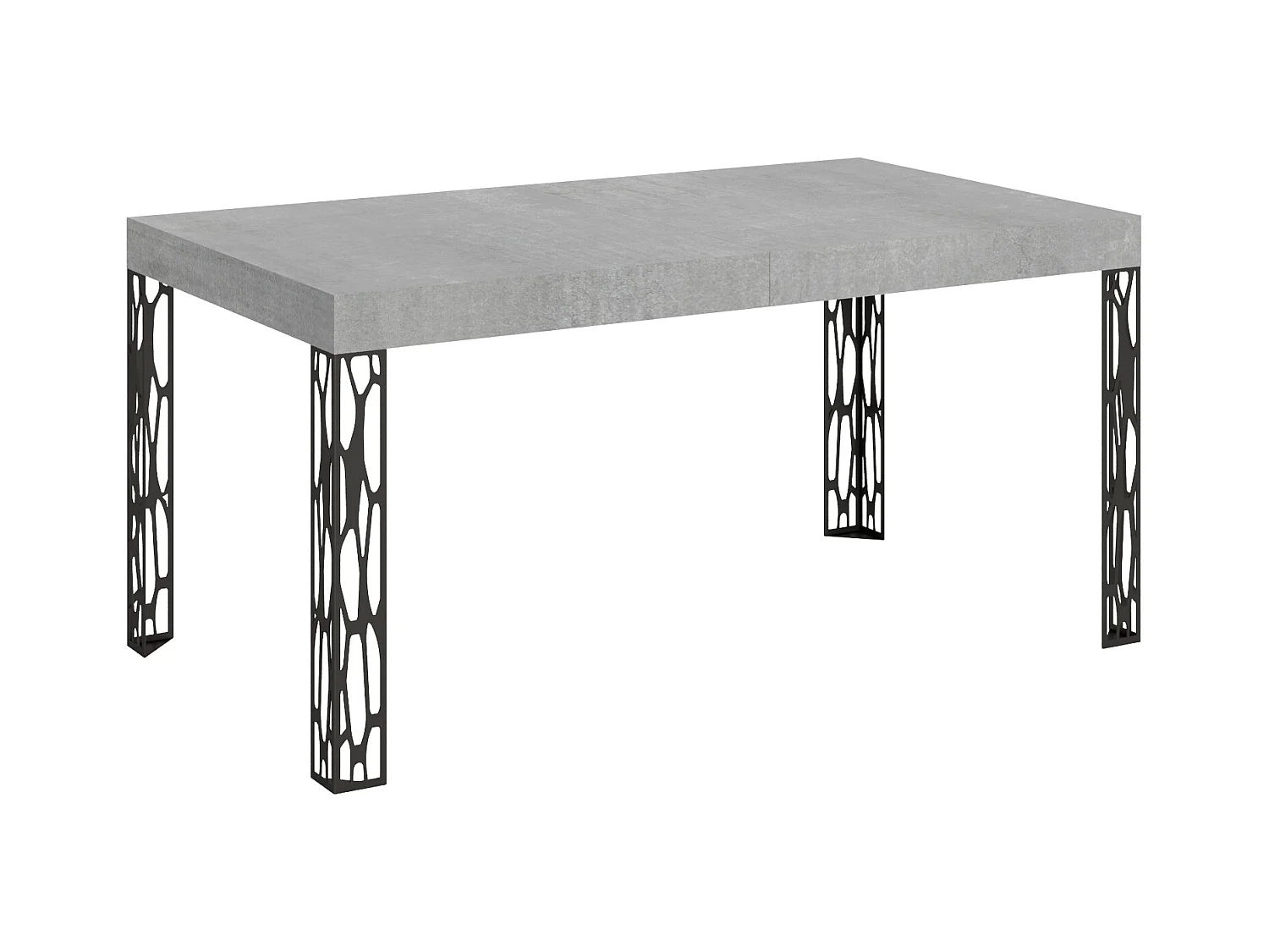 Table extensible 80x160/244 cm Ghibli Gris Béton cadre Anthracite
