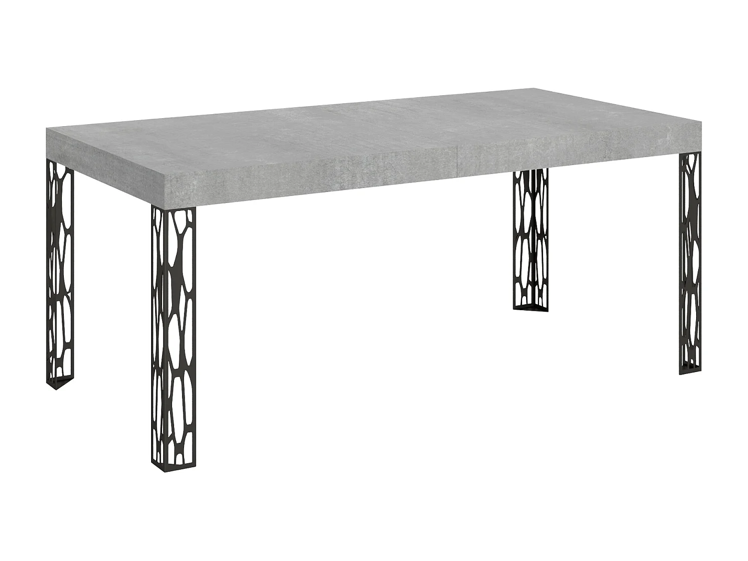 Table extensible 90x200/304 cm Ghibli Gris Béton cadre Anthracite