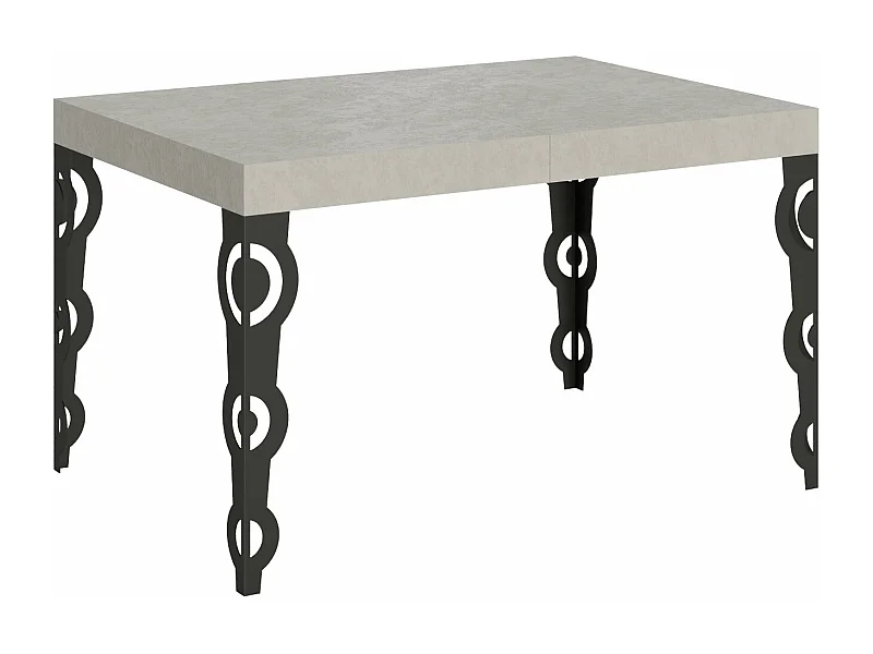 Table extensible 90x140/400 cm Karamay cachemire pieds anthracite