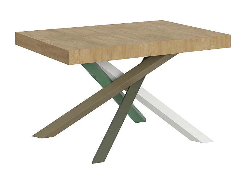 Uitschuifbare tafel 140/400x90 cm Volantis natuur eiken poten veelkleurig 4/A